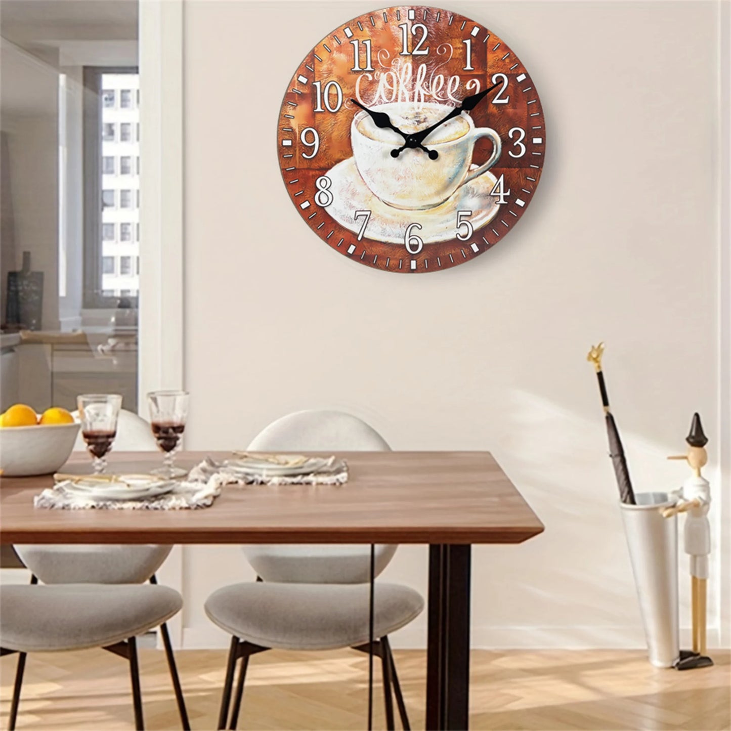 Horloge murale vintage coffee winter