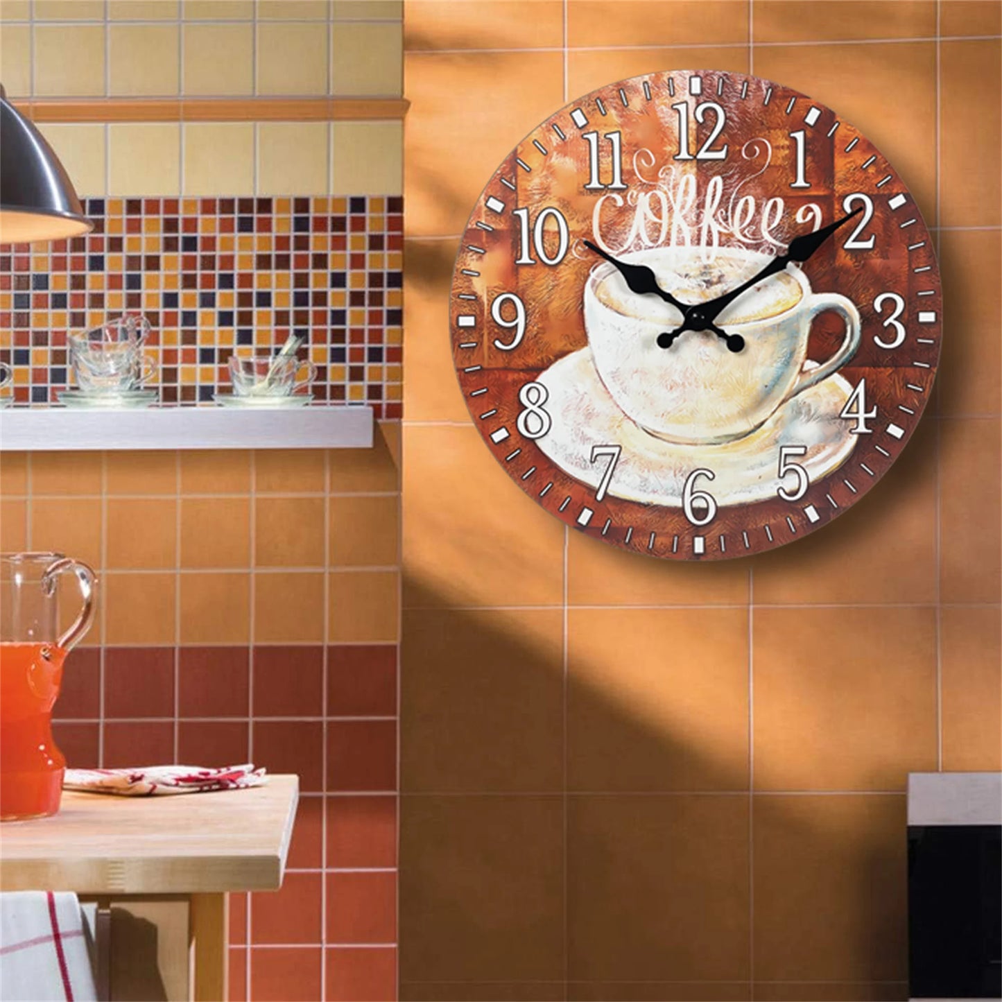 Horloge murale vintage coffee winter