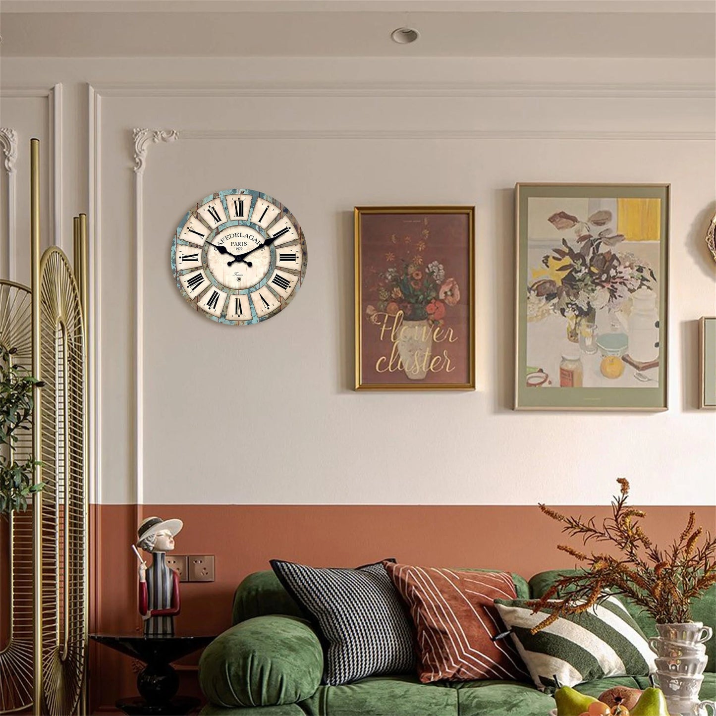 Horloge murale vintage country retro