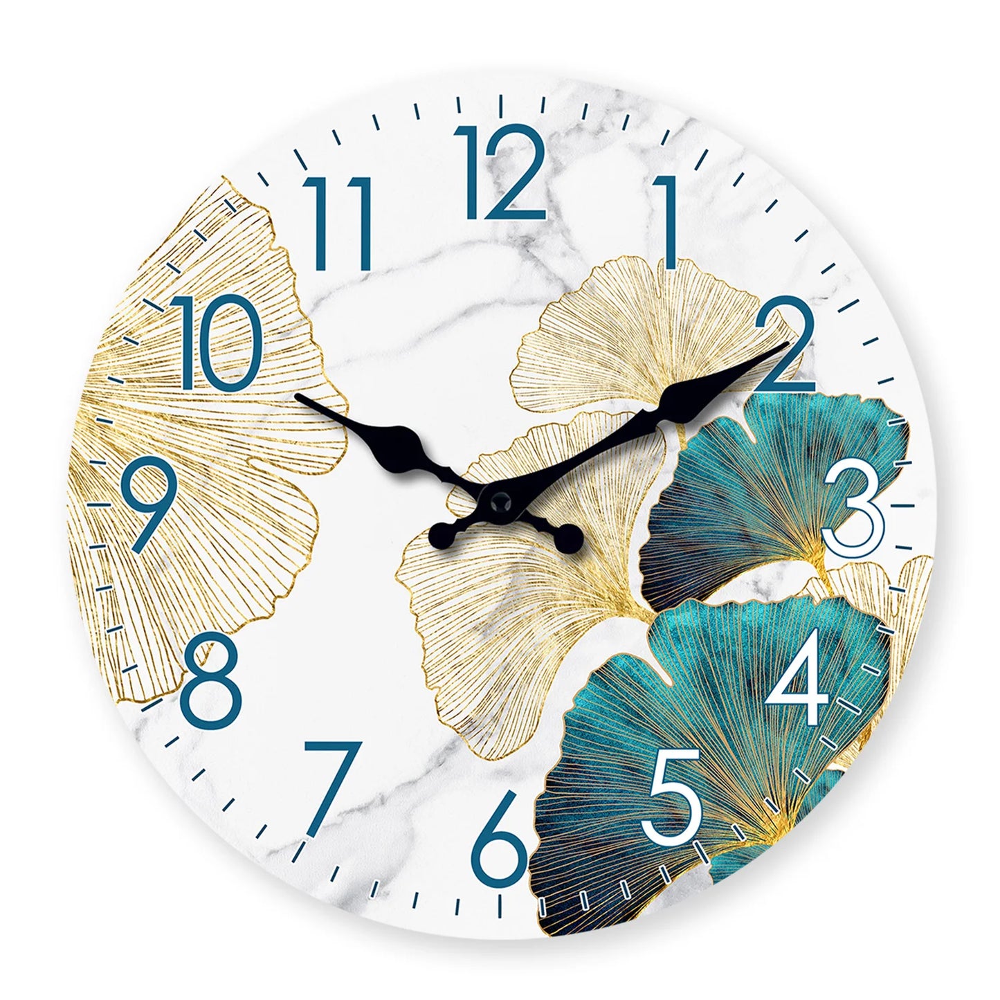 Horloge murale à motif de cuir Ginkgo