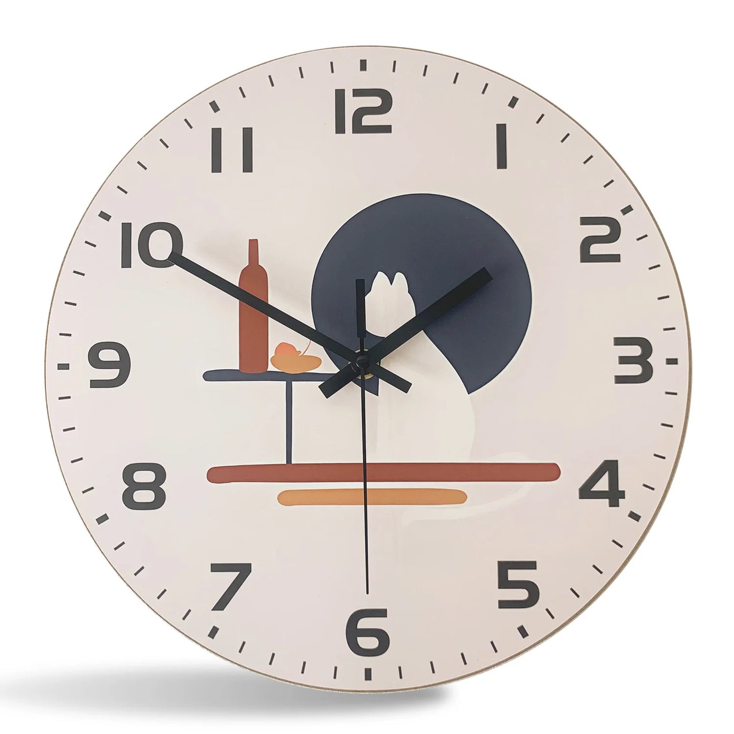 Horloge murale en bois à motif de chat mignon décontracté