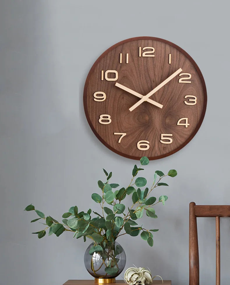 Horloge murale en bois de style chinois