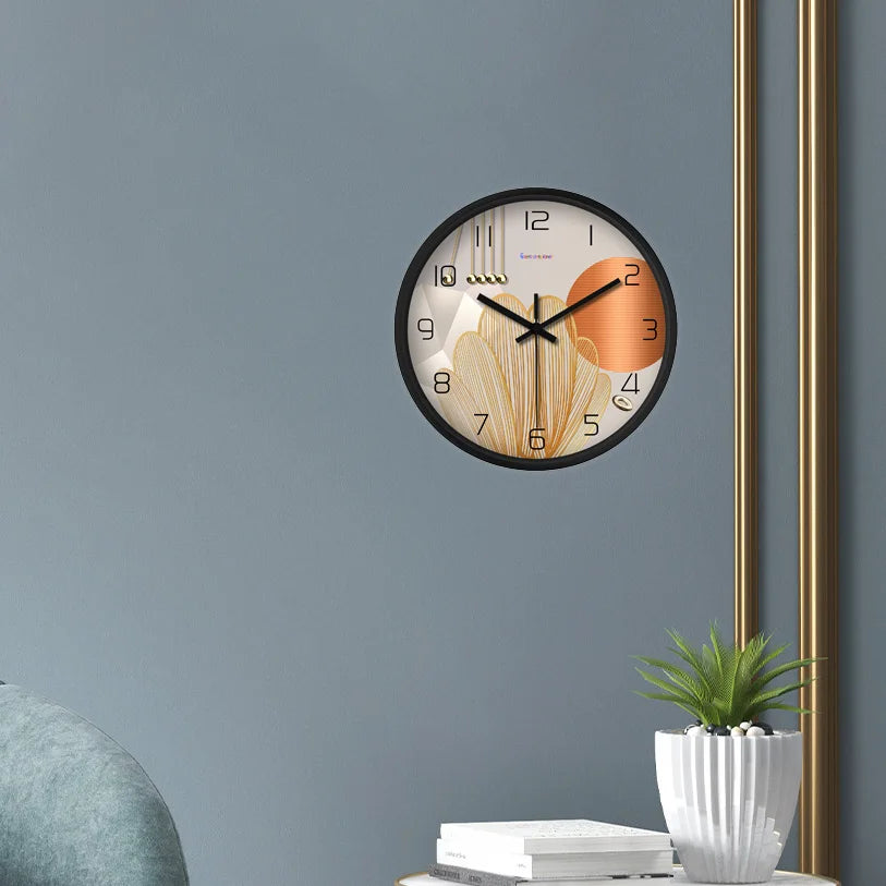 Horloge murale à motif de fleurs