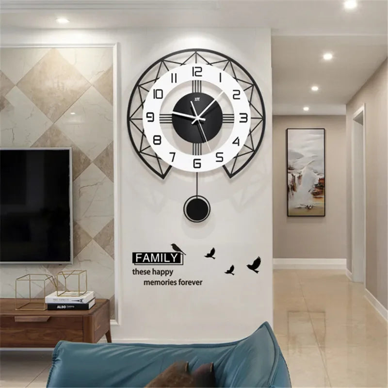 Horloge murale quartz en métal