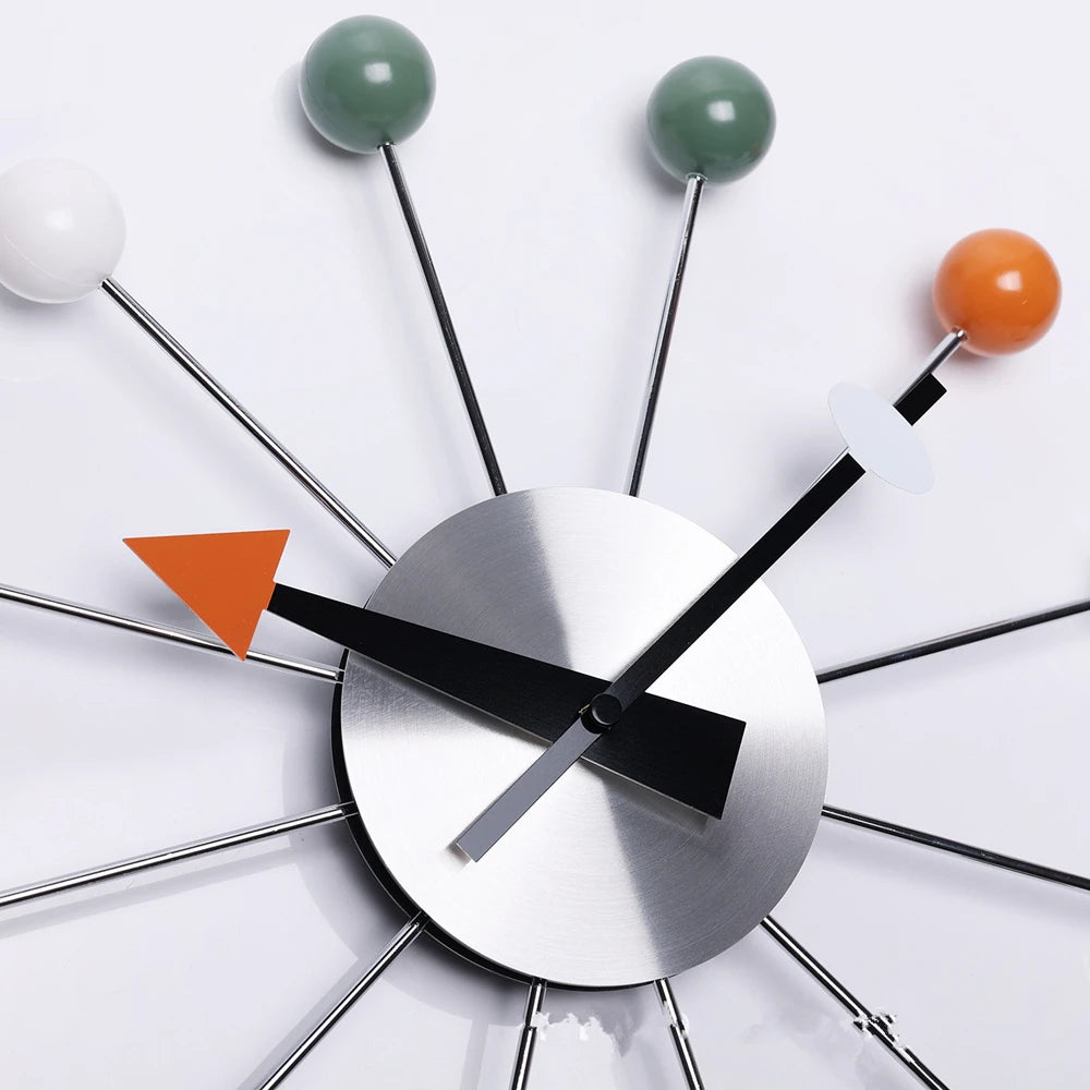 Horloge murale suspendue a boule colorée