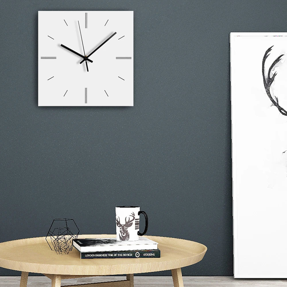 Grande Horloge Murale Décorative blanche en bois