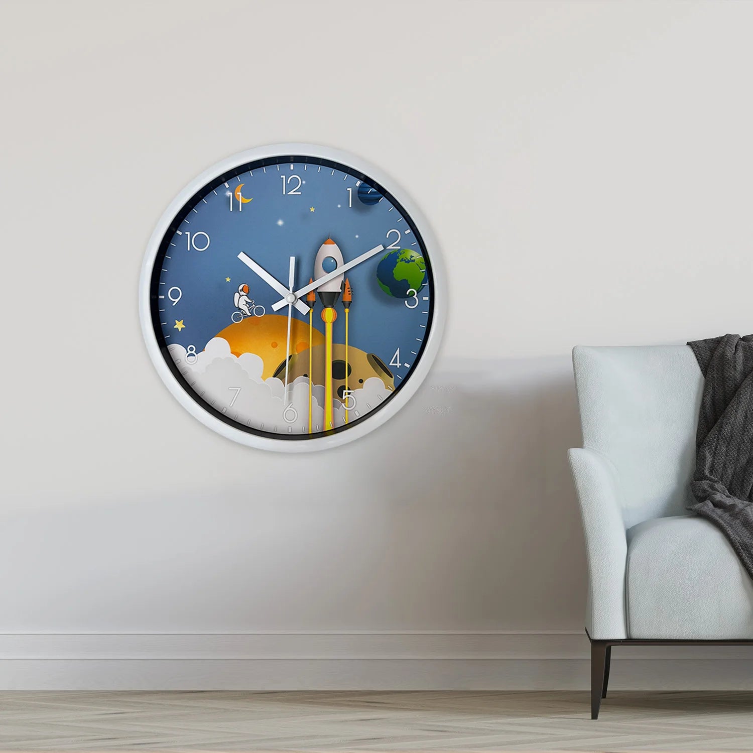 Horloge murale astronaute et fusée