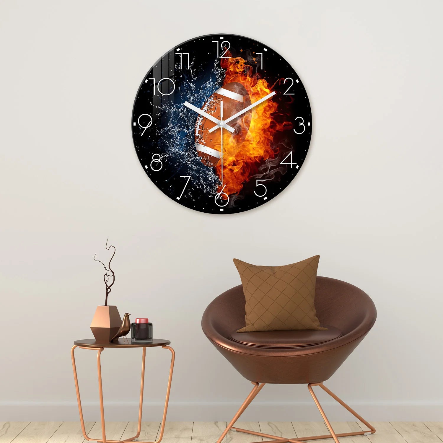 Horloge murale ballon de rugby