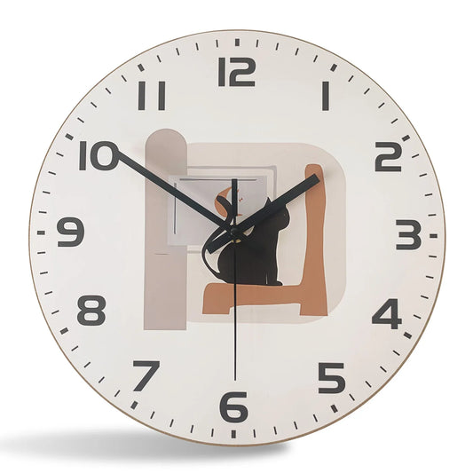 Horloge blanche à motif de chat mignon