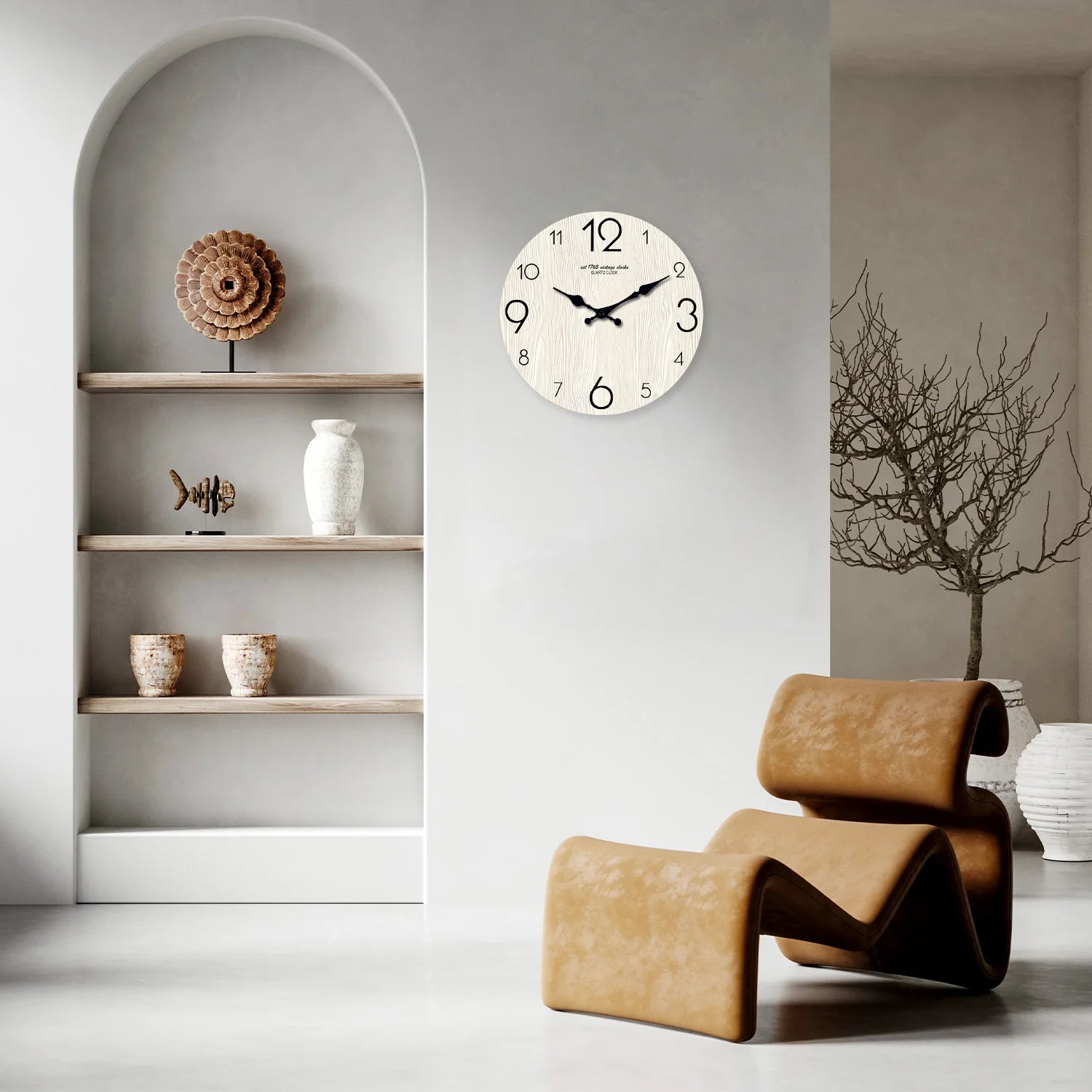 Horloge blanche à quartz silencieuse