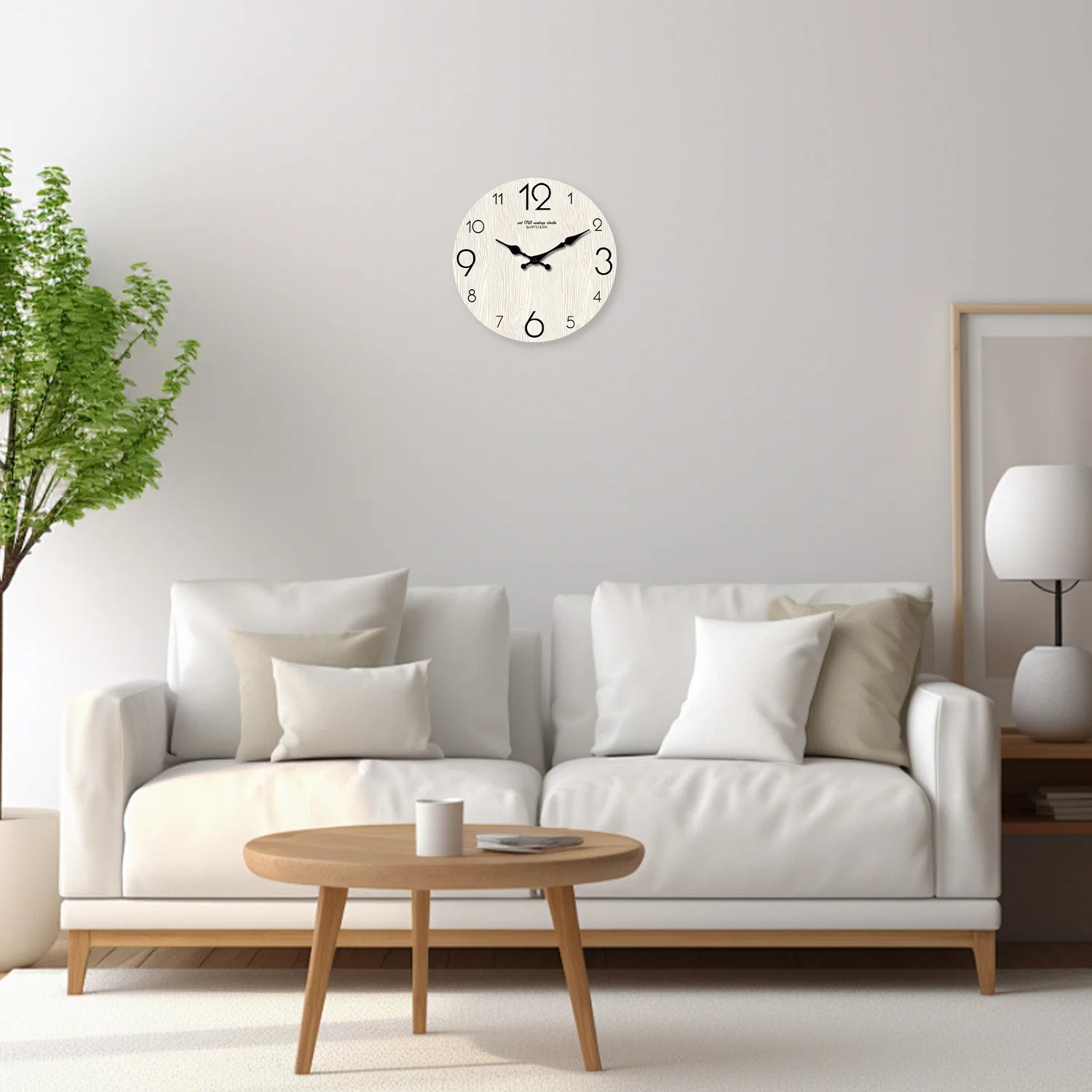 Horloge blanche à quartz silencieuse