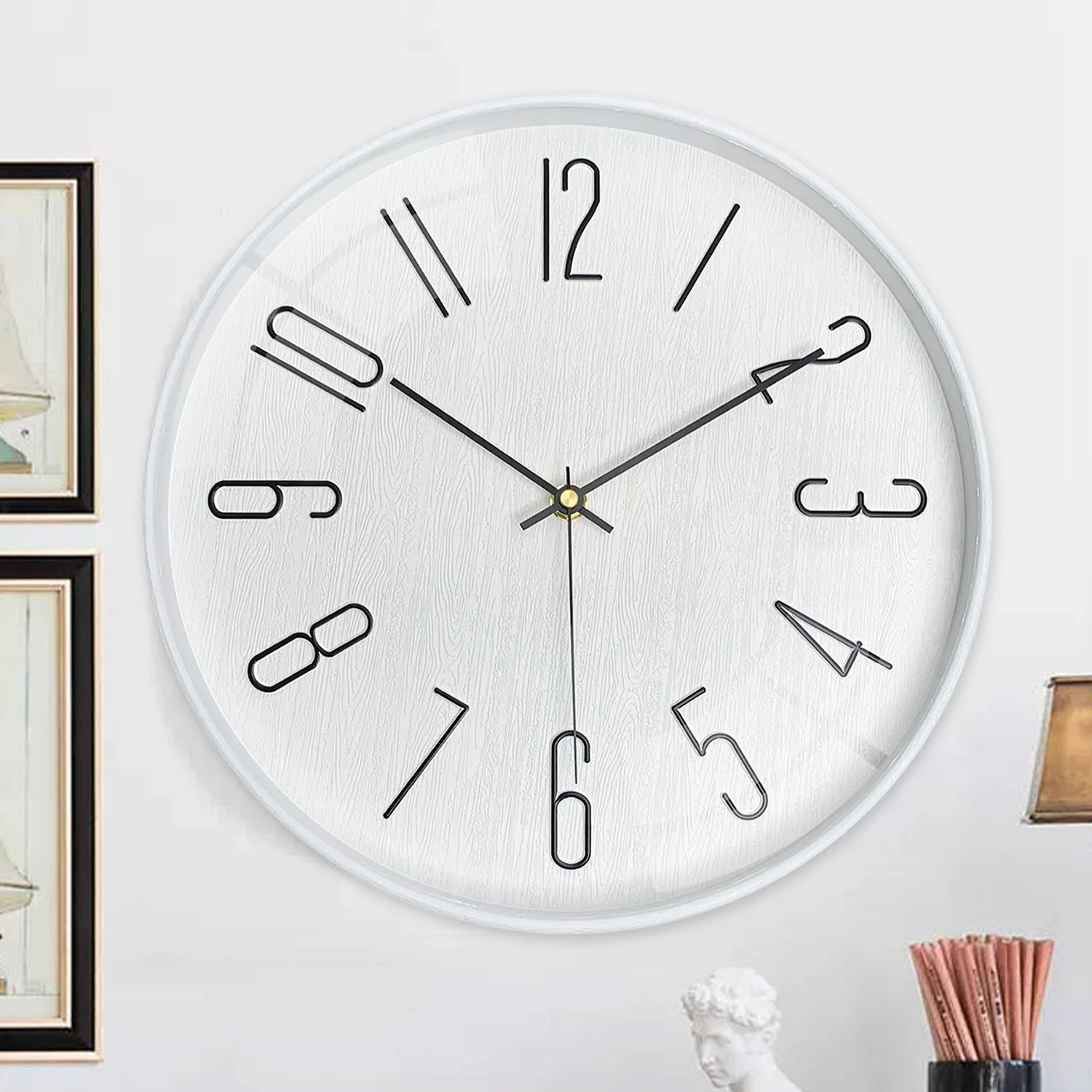 Horloge murale Blanche en 3D Normcore