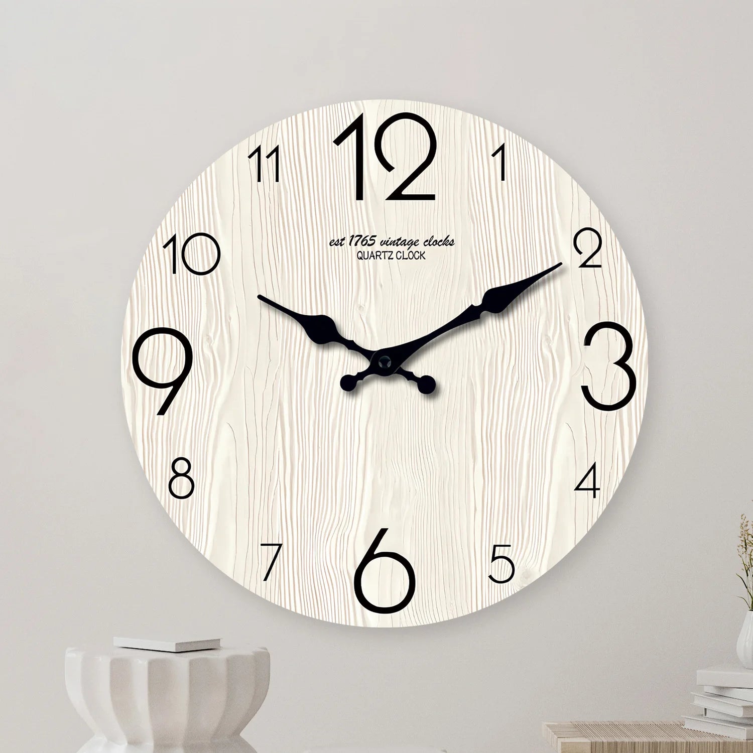 Horloge blanche à quartz silencieuse