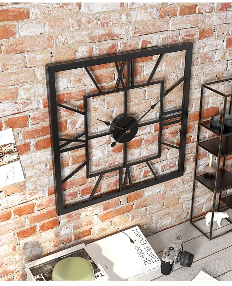 Horloge murale en carrée avec miroir