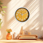 Horloge murale jaune