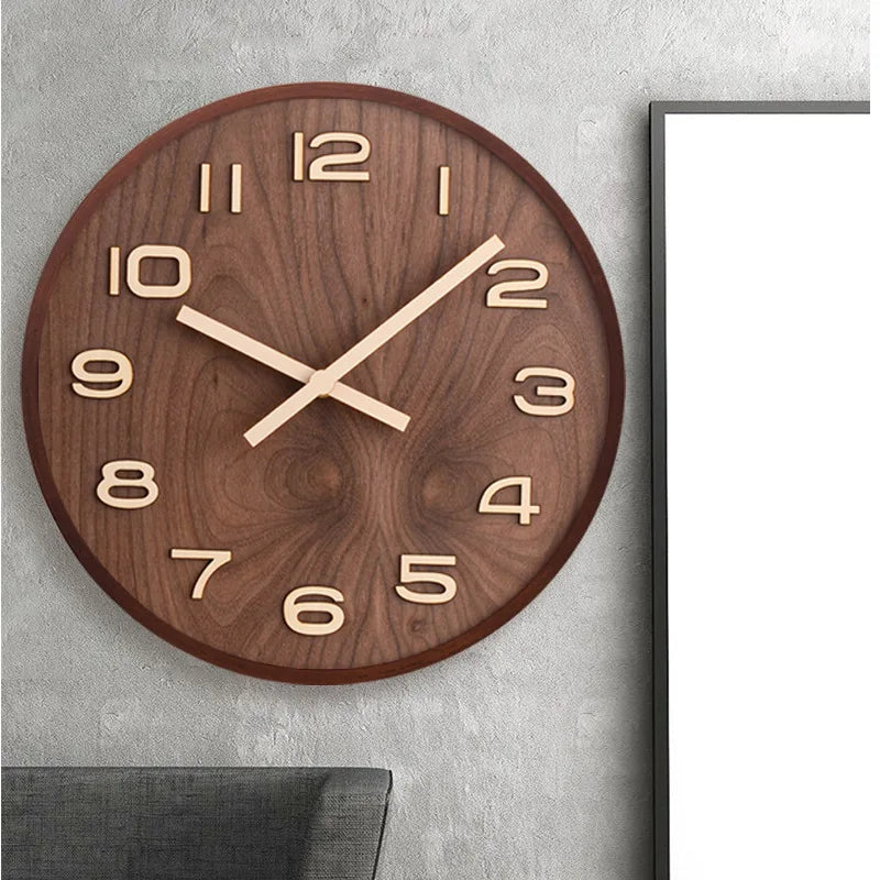 Horloge murale en bois de style chinois