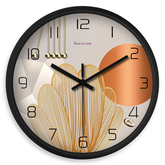 Horloge murale à motif de fleurs
