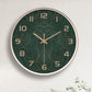 Horloge murale pour salon à motif à feuille verte
