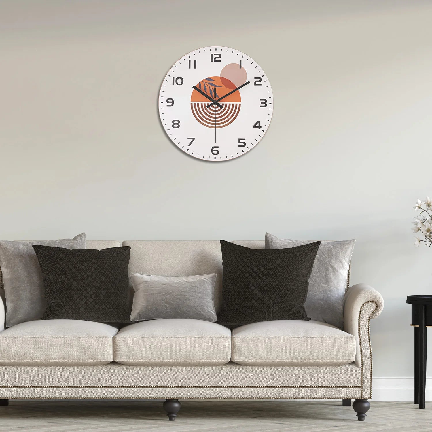 Horloge murale en bois à motif moderne