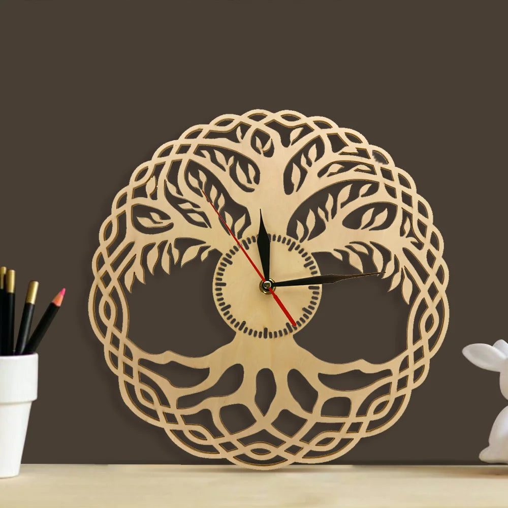 Horloge murale artistique en bois