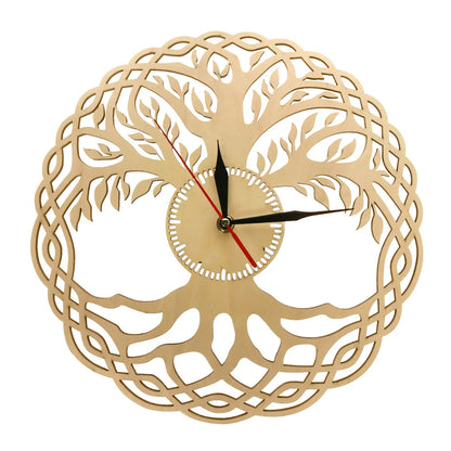 Horloge murale artistique en bois