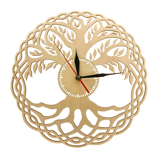 Horloge murale artistique en bois