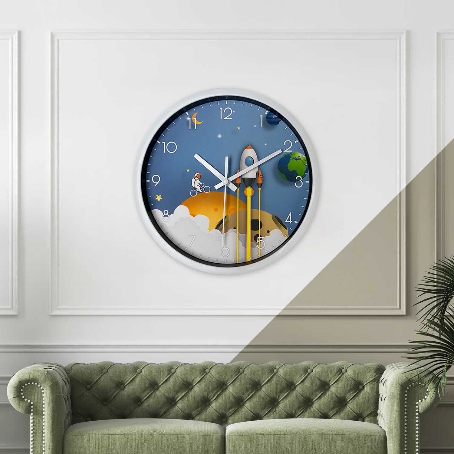 Horloge murale astronaute et fusée