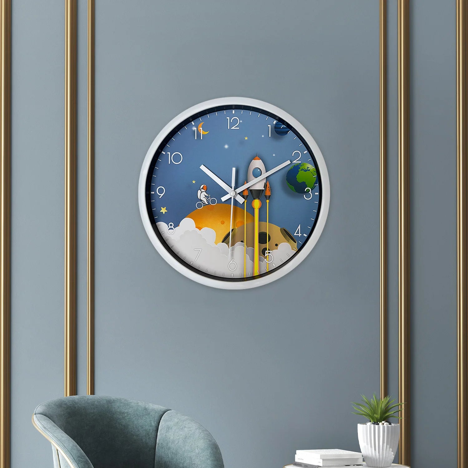 Horloge murale astronaute et fusée