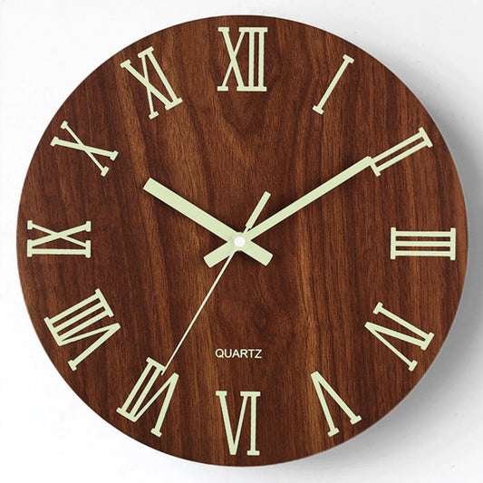 Horloge murale en bamboo et en bois brut