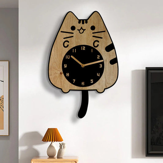 Horloge murale chat