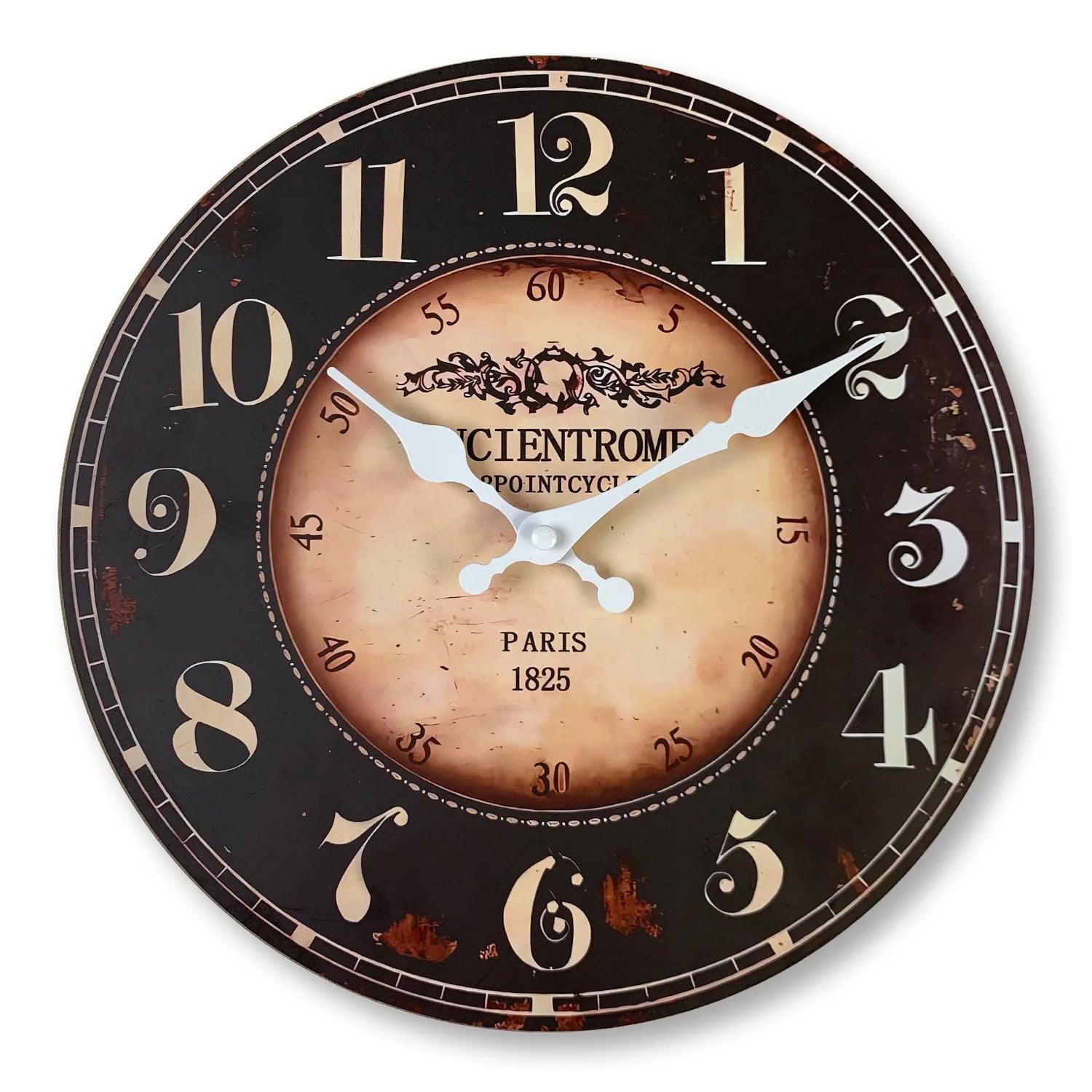 Horloge Murale Décorative Parisienne Noire