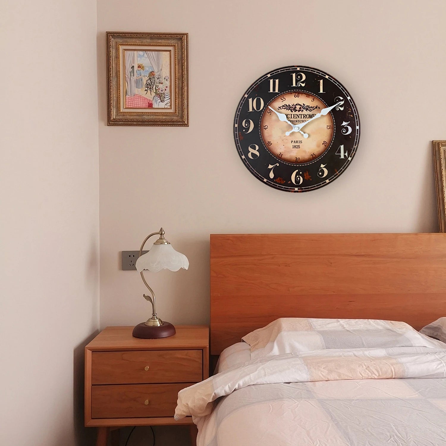 Horloge Murale Décorative Parisienne Noire