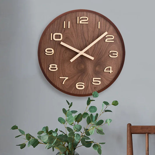 Horloge murale en bois de style chinois