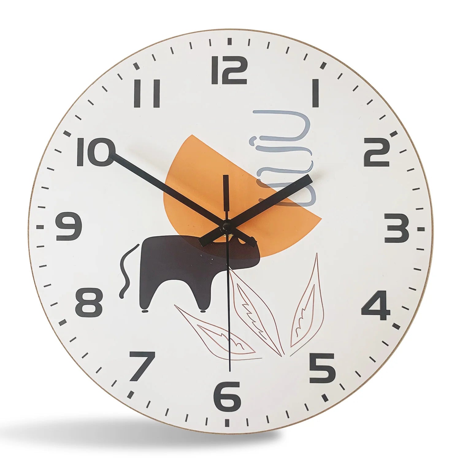 Horloge murale en bois décontractée à petit motif