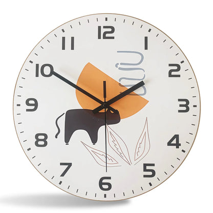 Horloge murale en bois décontractée à petit motif