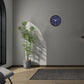 Petite Horloge murale moderne en verre à motif violet
