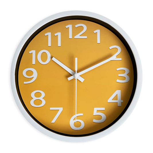 Horloge murale jaune
