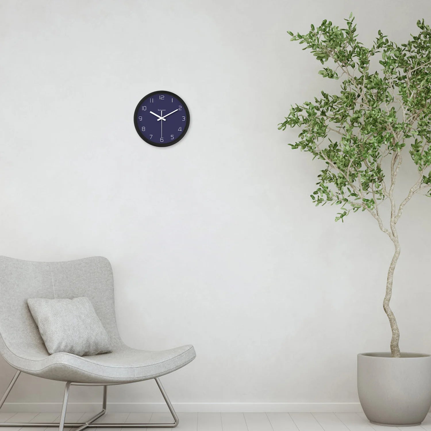 Petite Horloge murale moderne en verre à motif violet