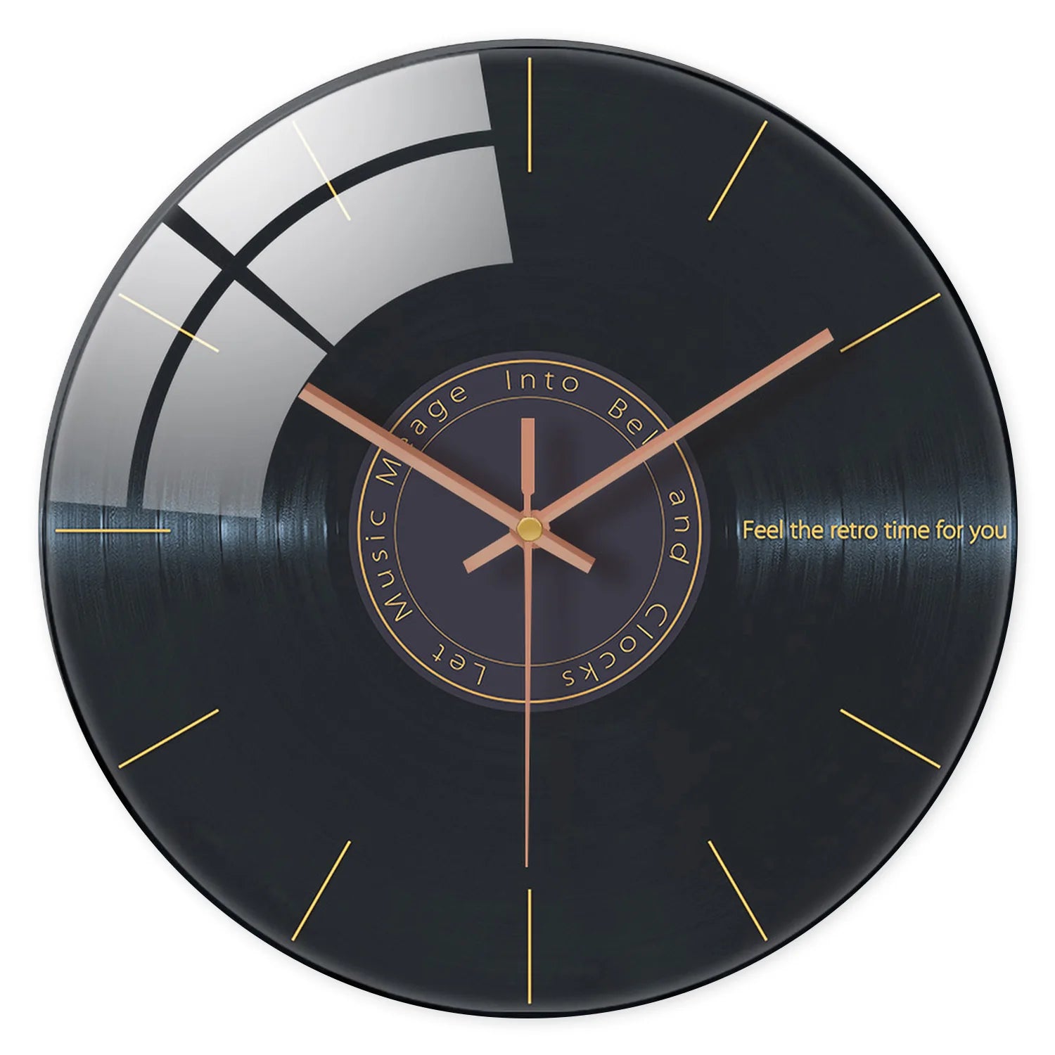 Horloge murale noire en verre
