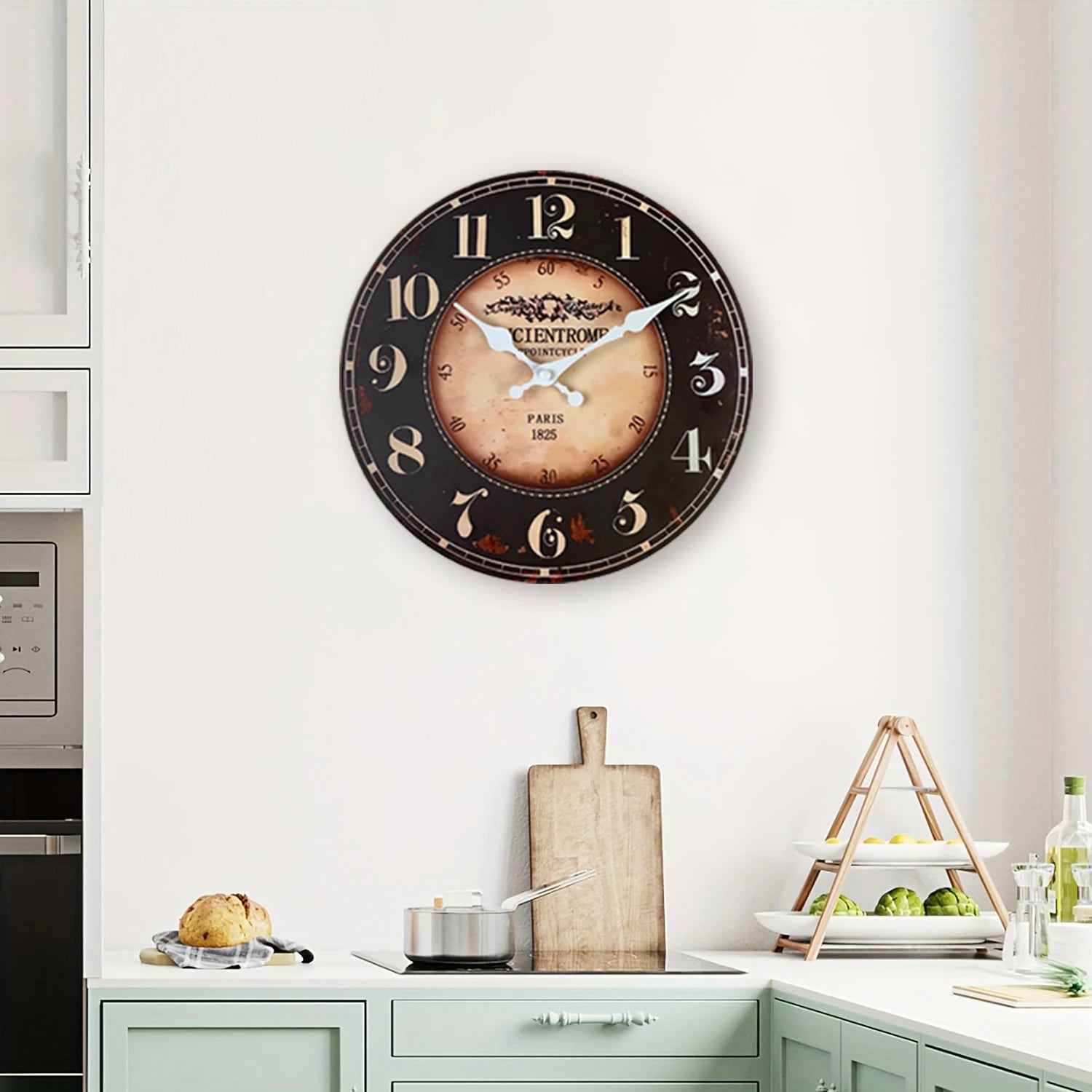 Horloge Murale Décorative Parisienne Noire