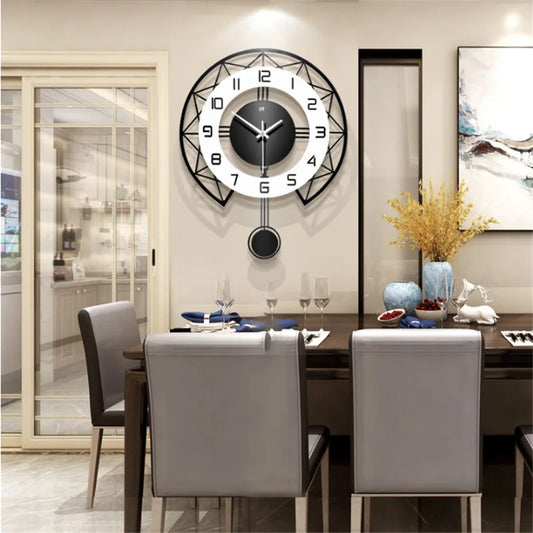 Horloge murale quartz en métal