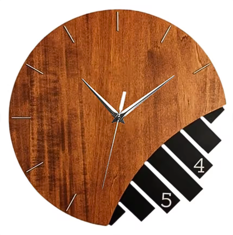Horloge murale ronde en bois