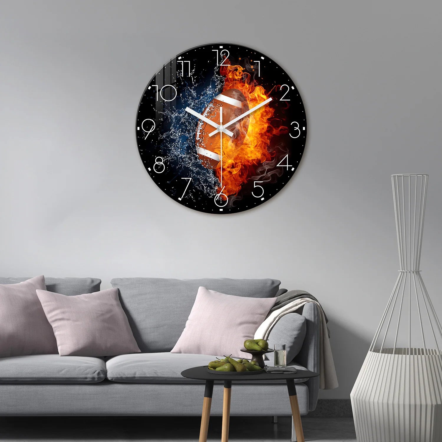 Horloge murale ballon de rugby