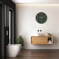 Horloge murale pour salon à motif à feuille verte