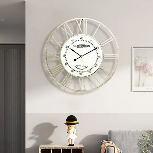 Horloge murale silencieuse en métal galvanisée