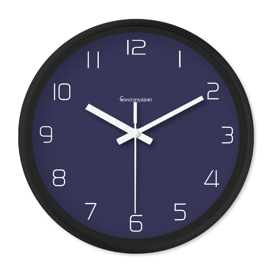 Petite Horloge murale moderne en verre à motif violet