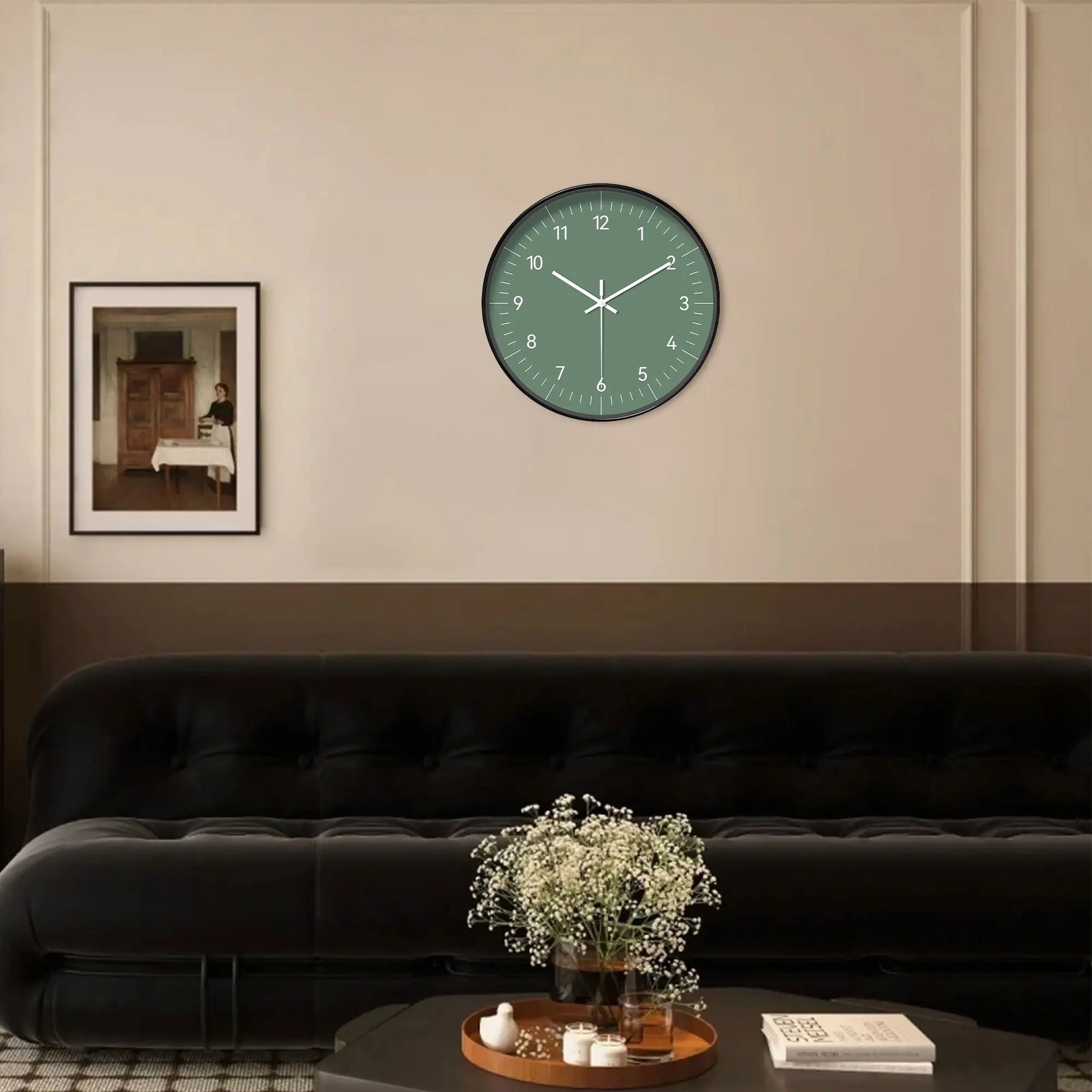 Petite horloge ronde verte